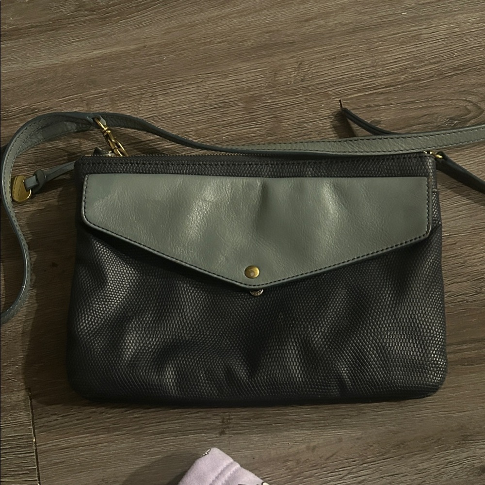 Fossil Devon Flap Crossbody Bag in Navy